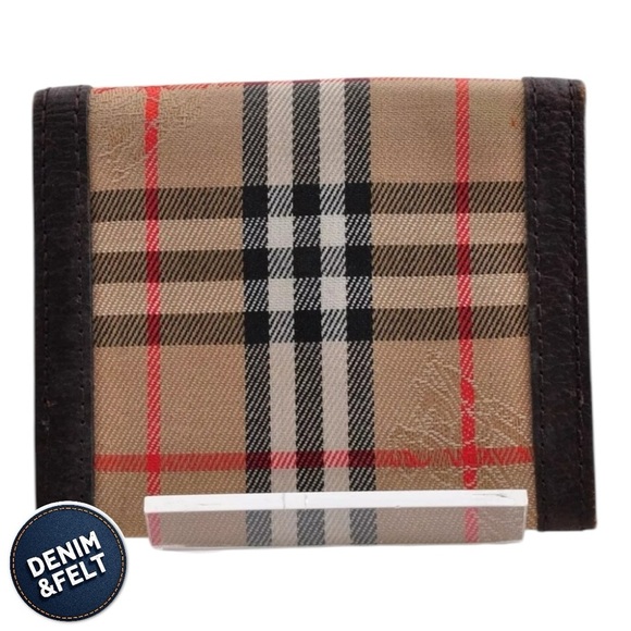 Burberry Brown/Tan Leather/Canvas Nova Check Coin Case/Wallet ♥️🤎 - Picture 2 of 8